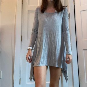 grey long sleeve t-shirt dress